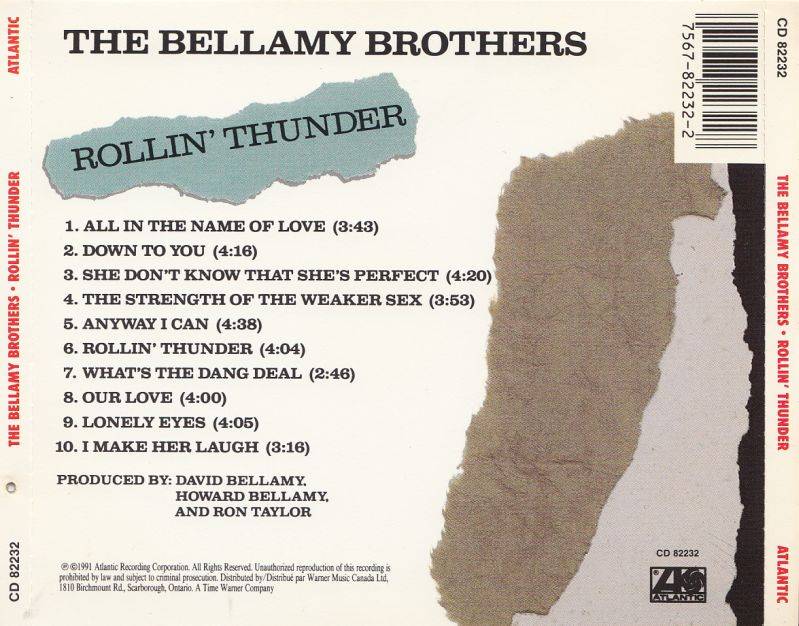 The Bellamy Brothers Rollin Thunder : Back